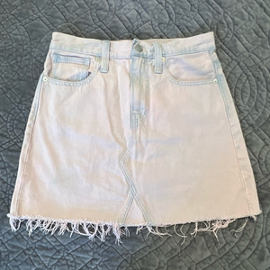 Madewell Raw Hem Skirt Lilac Purple/Blue Shimmer Rigid Denim‎ A-Line Size 26